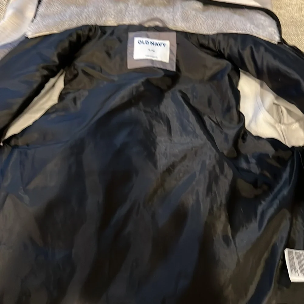 Old Navy Kids Med (12) Black Puffer and Grey Hoodie Jacket